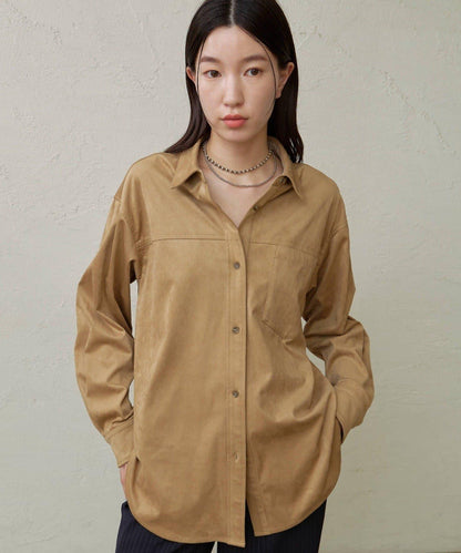 【Omekashi】雙面仿麂皮襯衫