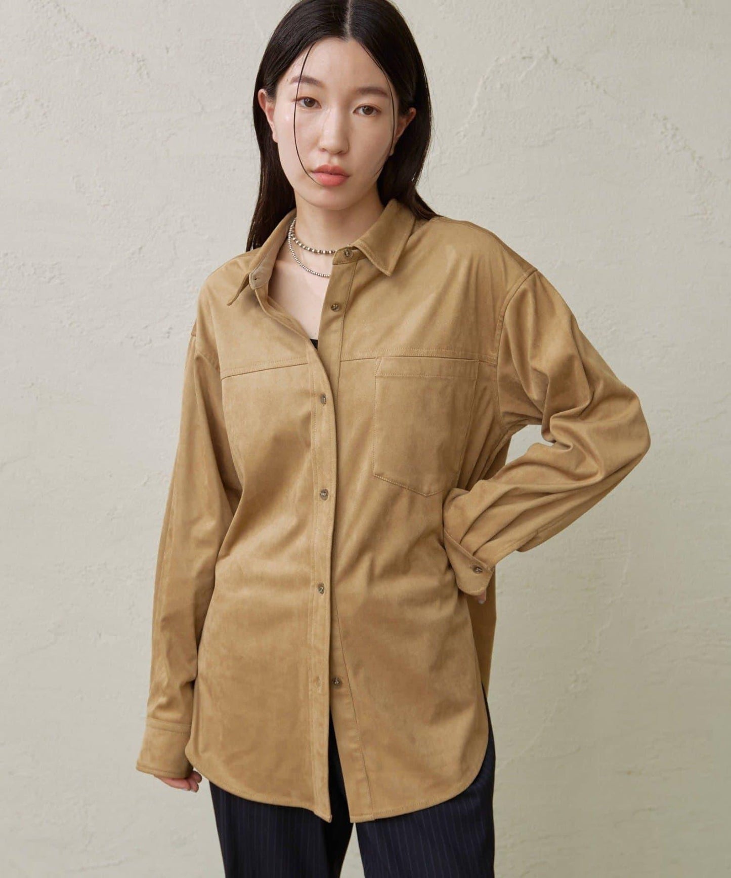 【Omekashi】雙面仿麂皮襯衫