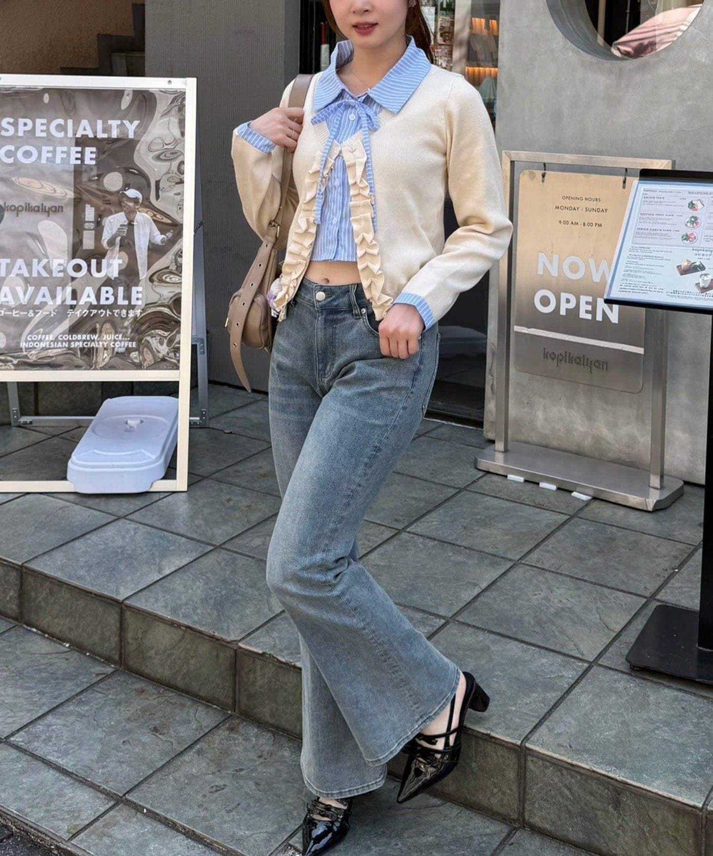 【れみ@re.__mi23セレクト】荷葉邊拼接開衫