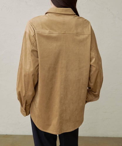 【Omekashi】雙面仿麂皮襯衫