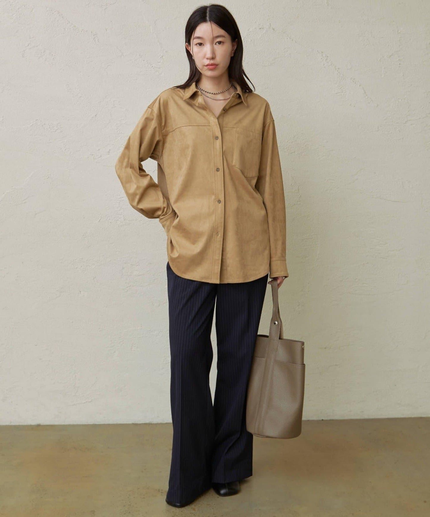 【Omekashi】雙面仿麂皮襯衫