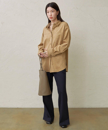 【Omekashi】雙面仿麂皮襯衫