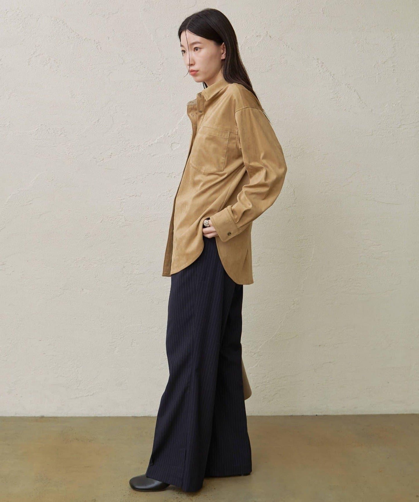 【Omekashi】雙面仿麂皮襯衫