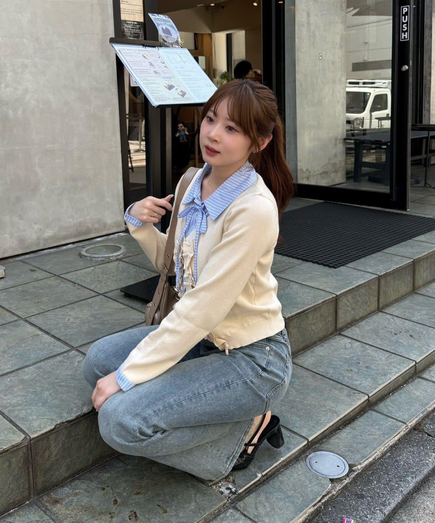 【れみ@re.__mi23セレクト】荷葉邊拼接開衫