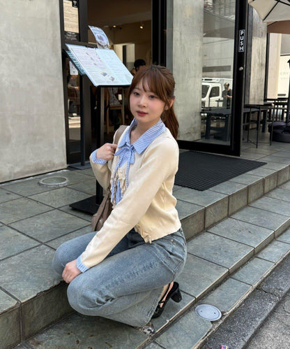 【れみ@re.__mi23セレクト】荷葉邊拼接開衫
