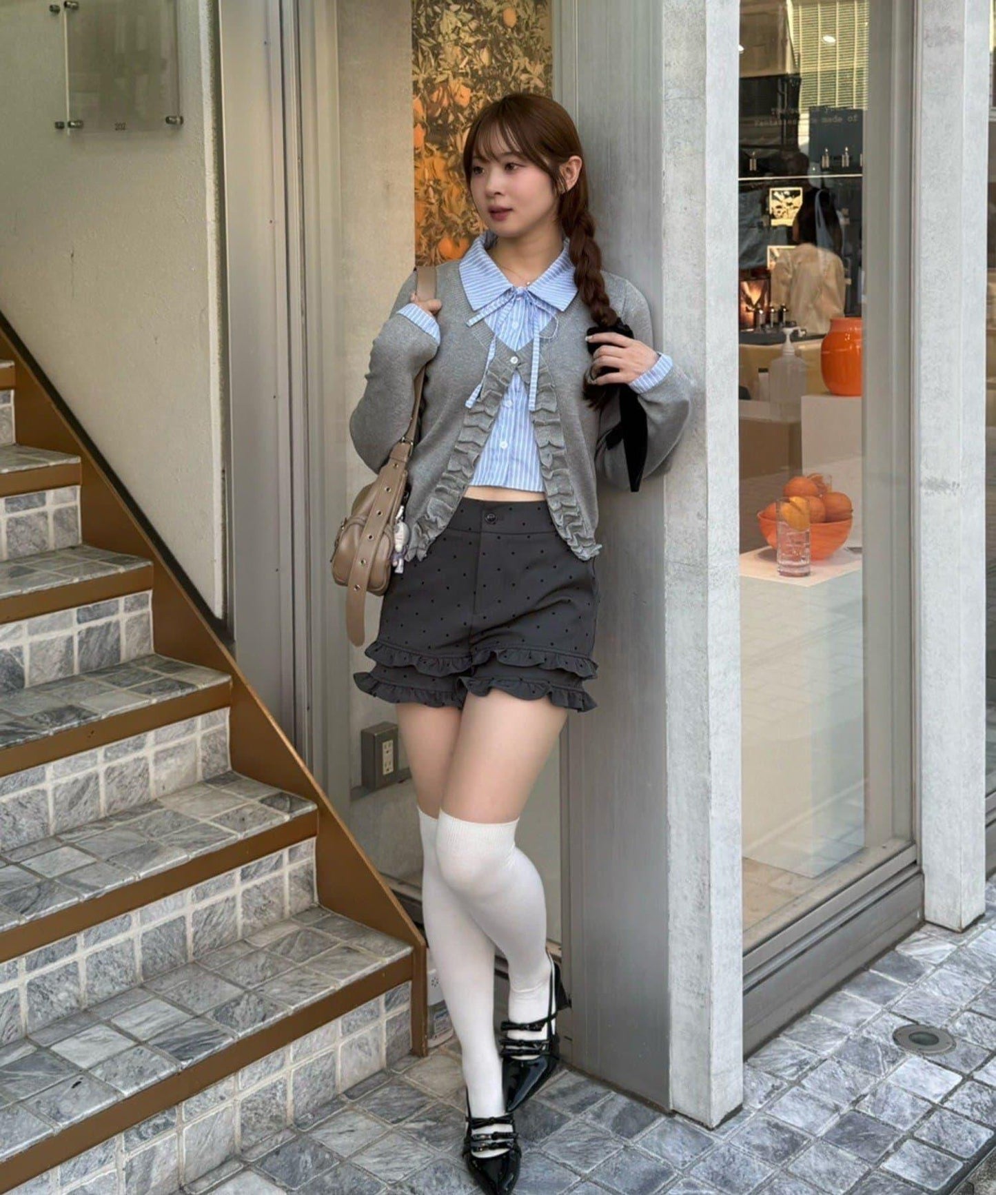 【れみ@re.__mi23セレクト】荷葉邊拼接開衫