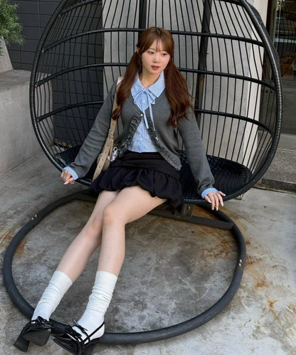 【れみ@re.__mi23セレクト】荷葉邊拼接開衫