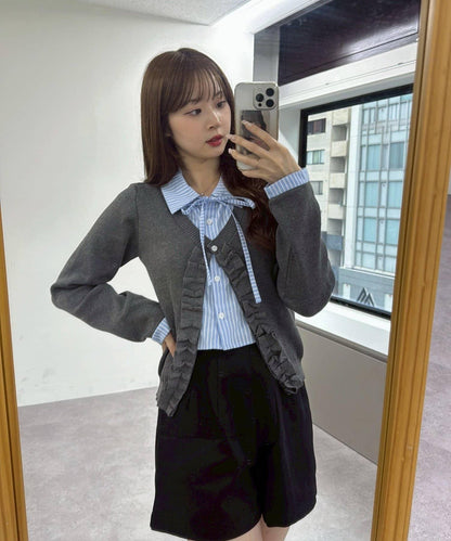 【れみ@re.__mi23セレクト】荷葉邊拼接開衫