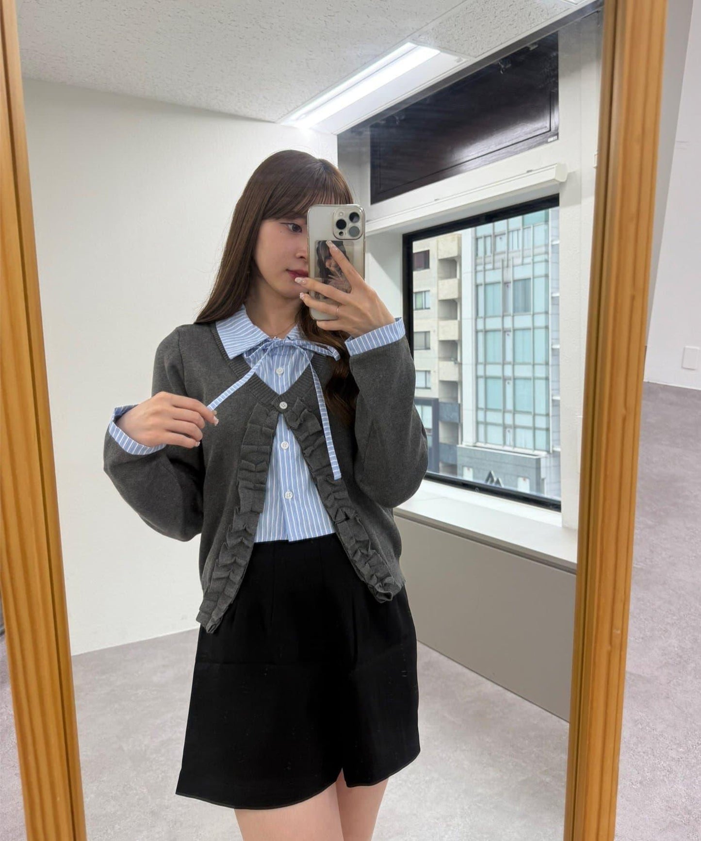 【れみ@re.__mi23セレクト】荷葉邊拼接開衫