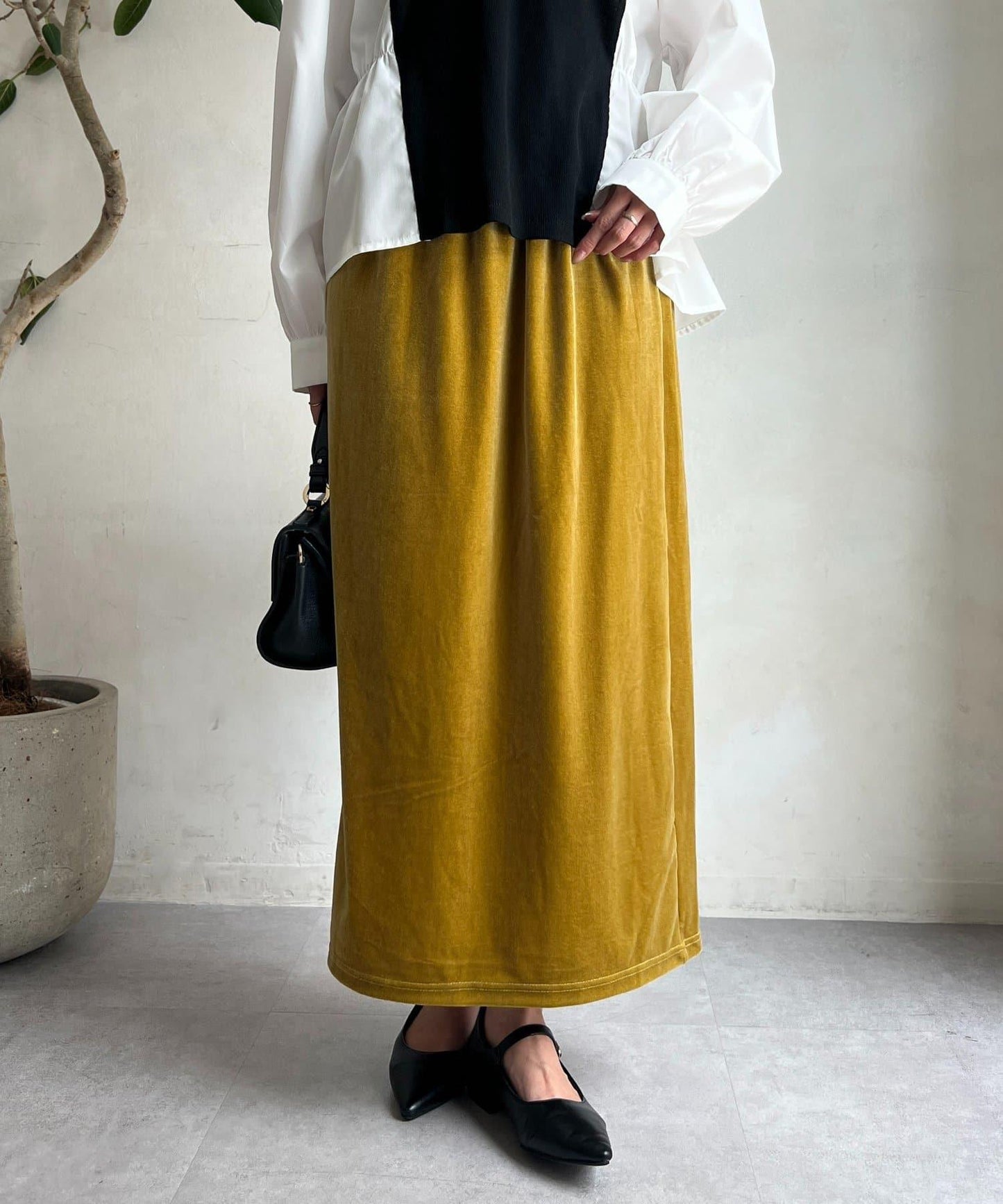 天鵝絨直筒裙