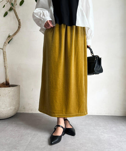 天鵝絨直筒裙