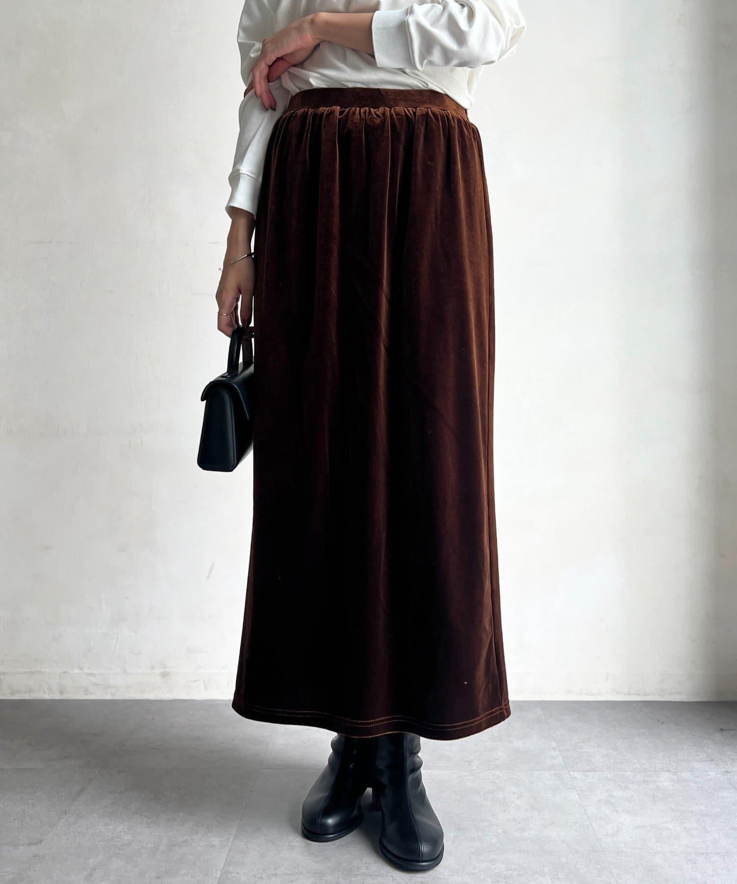 天鵝絨直筒裙