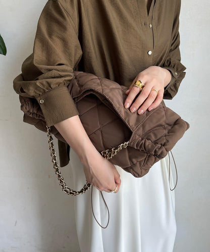 尼龍絎縫鏈條托特包