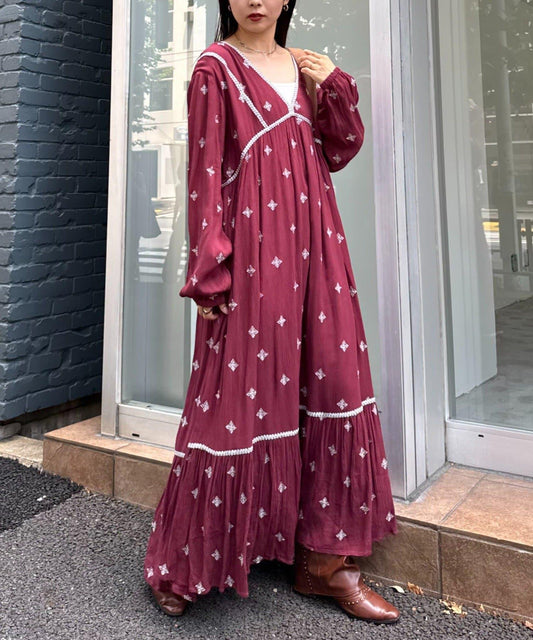 india刺繡連衣裙