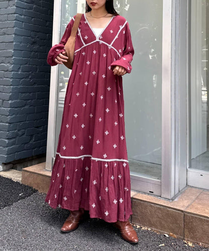 india刺繡連衣裙