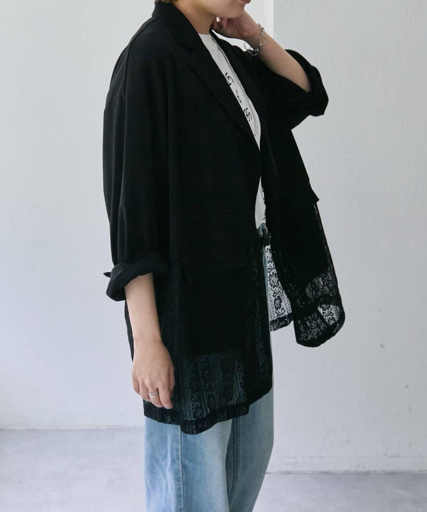 蕾絲拼接夾克【SUM1 STYLE(スミスタイル)】