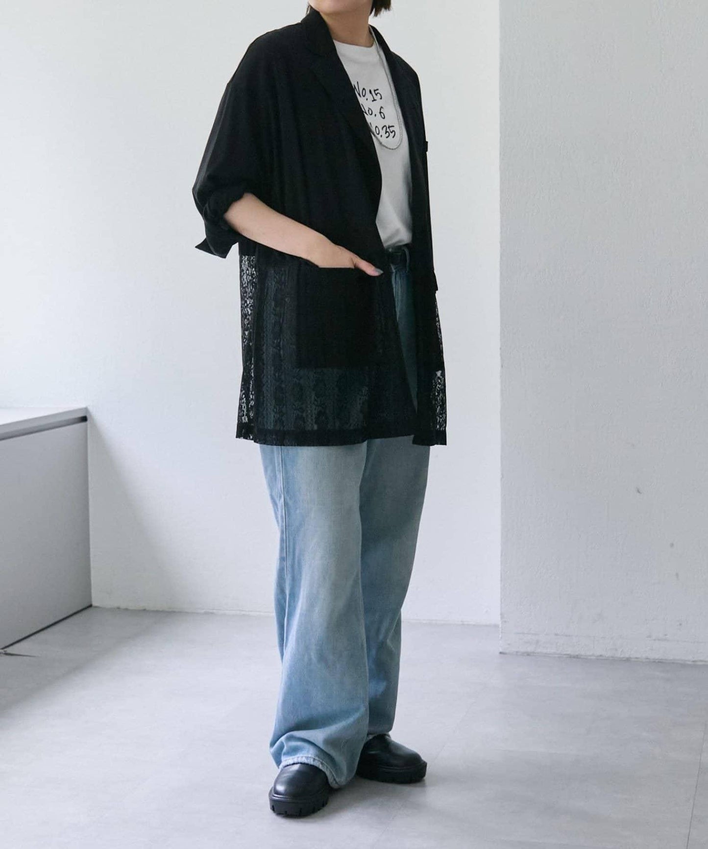 蕾絲拼接夾克【SUM1 STYLE(スミスタイル)】