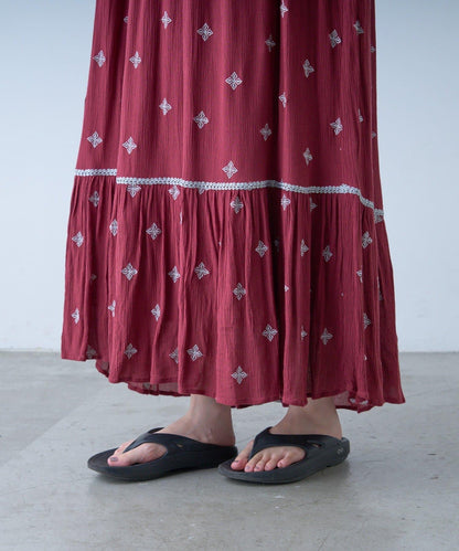 india刺繡連衣裙