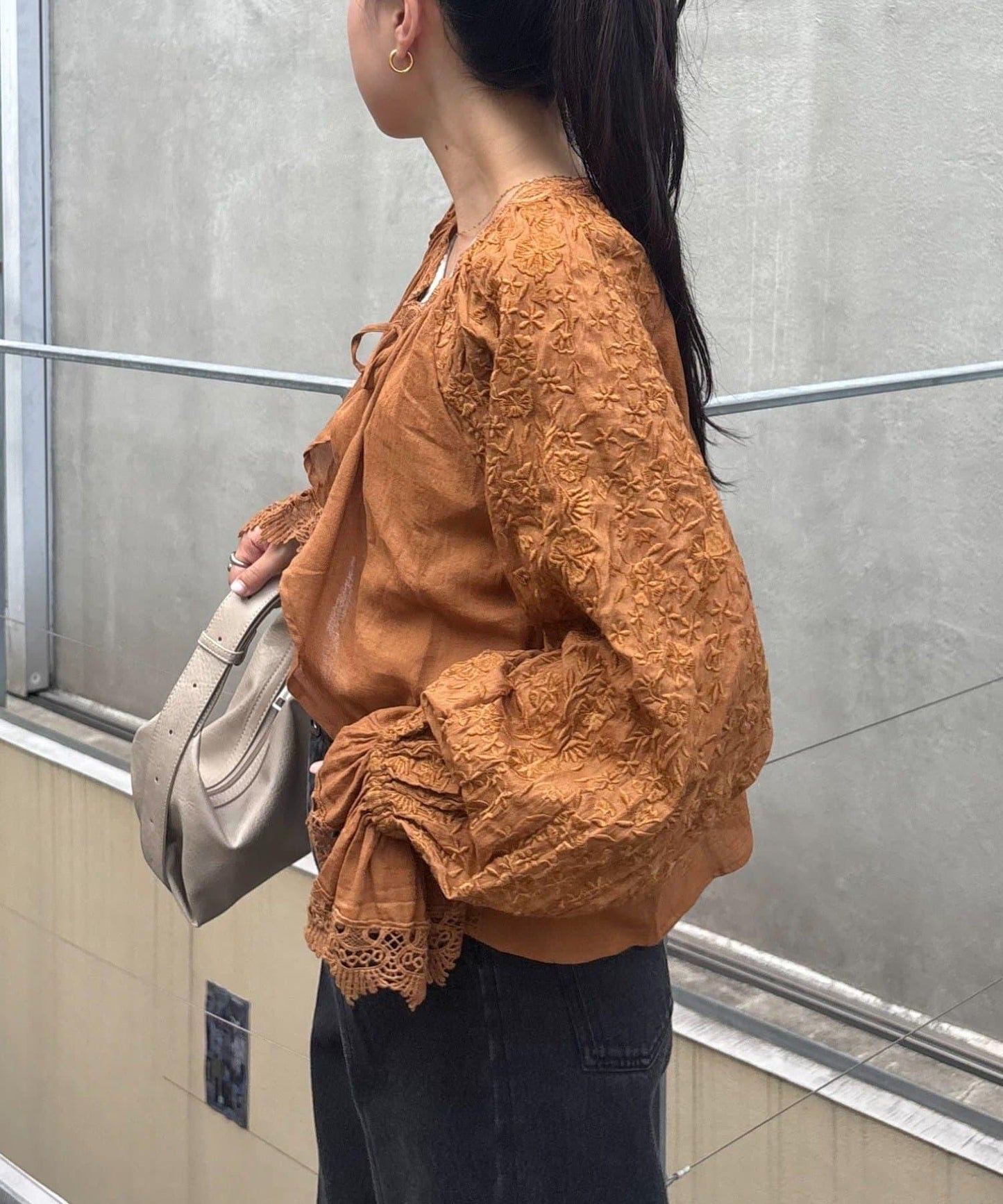 india袖刺繡短外套