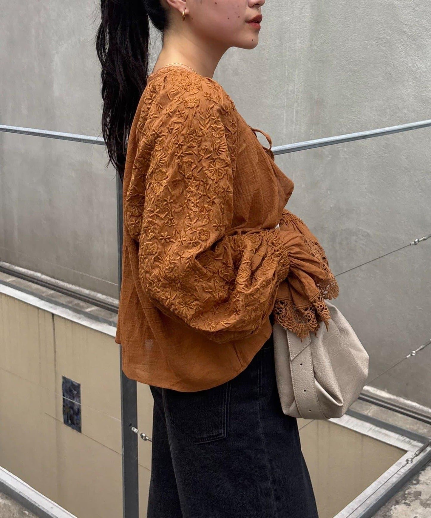 india袖刺繡短外套