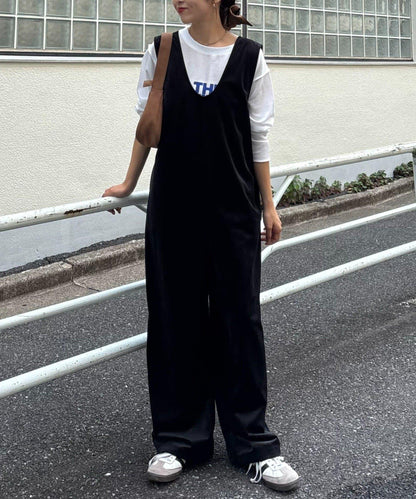 天鵝絨抽繩收腳連體褲