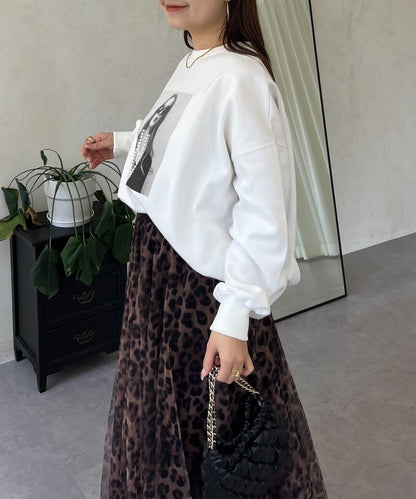 珍珠項鍊照片印花衛衣