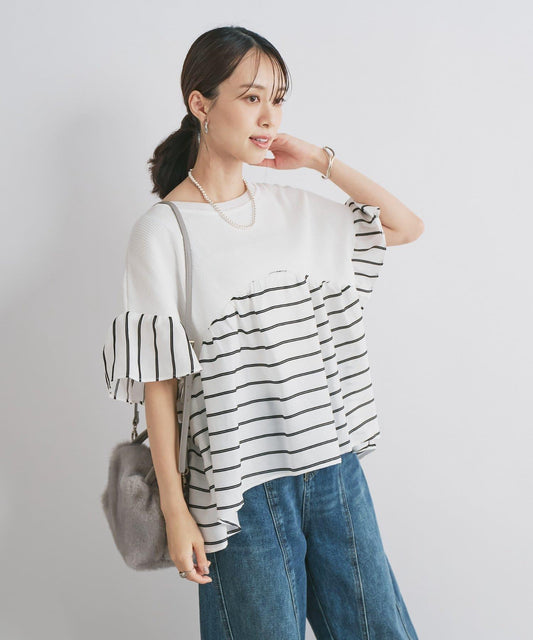 一件穿出時尚感針織拼接提花條紋