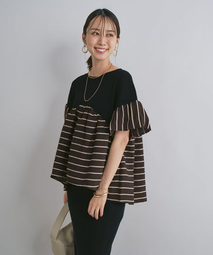 一件穿出時尚感針織拼接提花條紋