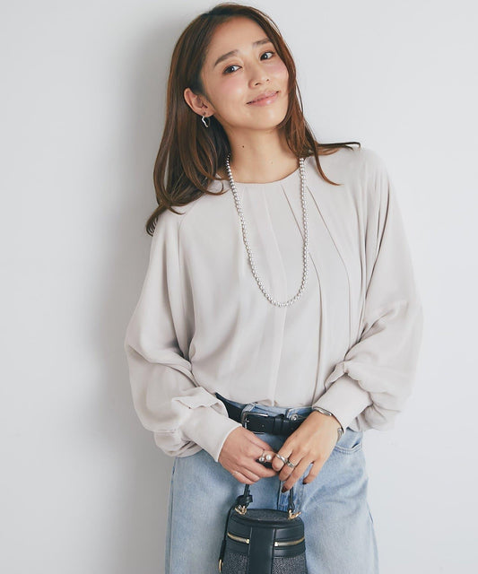 《オンオフ兼用・大人な上品スタイル》雪紡襯衫