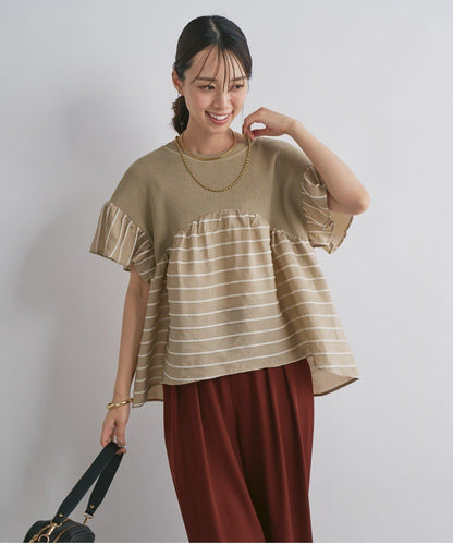 一件穿出時尚感針織拼接提花條紋