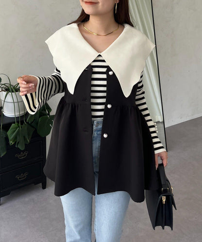 荷葉邊領針織上衣