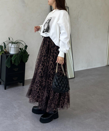 珍珠項鍊照片印花衛衣