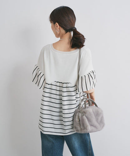 一件穿出時尚感針織拼接提花條紋