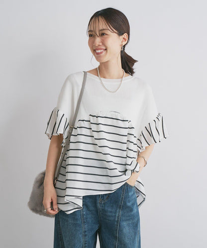 一件穿出時尚感針織拼接提花條紋