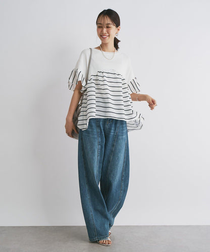 一件穿出時尚感針織拼接提花條紋