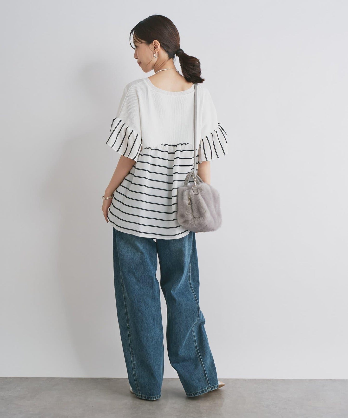 一件穿出時尚感針織拼接提花條紋