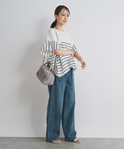 一件穿出時尚感針織拼接提花條紋