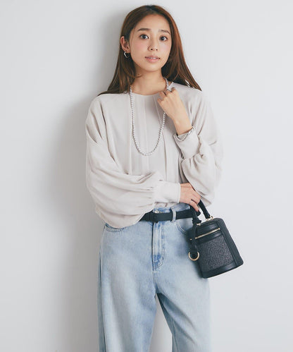 《オンオフ兼用・大人な上品スタイル》雪紡襯衫