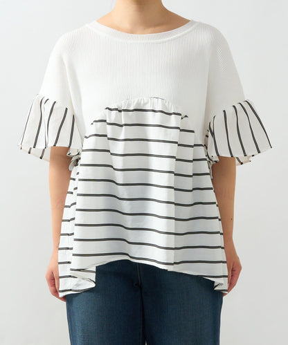 一件穿出時尚感針織拼接提花條紋