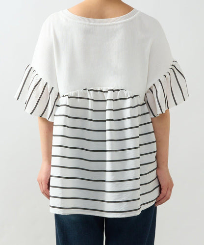 一件穿出時尚感針織拼接提花條紋