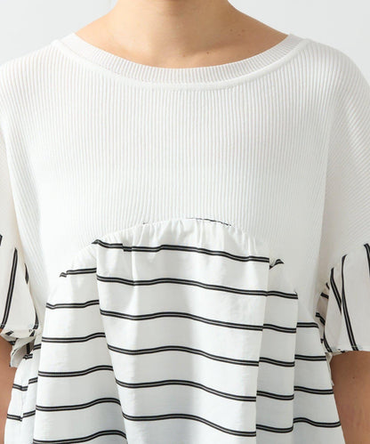 一件穿出時尚感針織拼接提花條紋