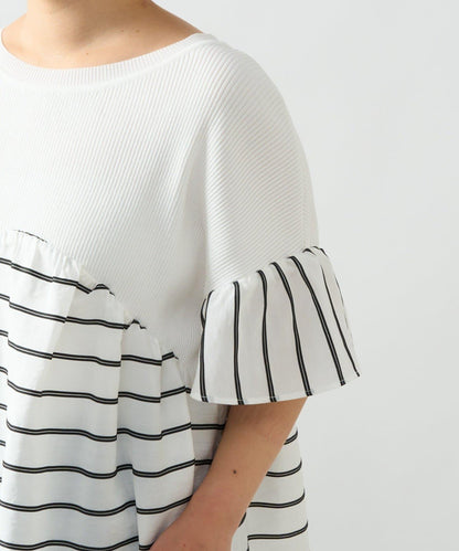 一件穿出時尚感針織拼接提花條紋
