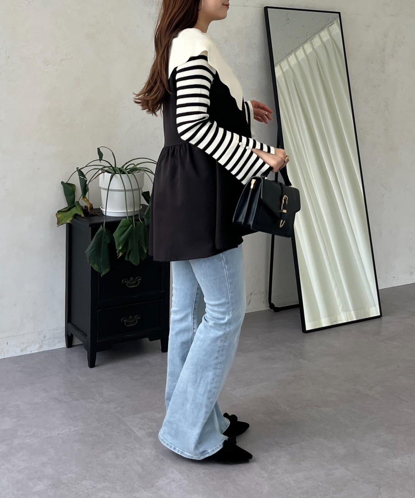 荷葉邊領針織上衣