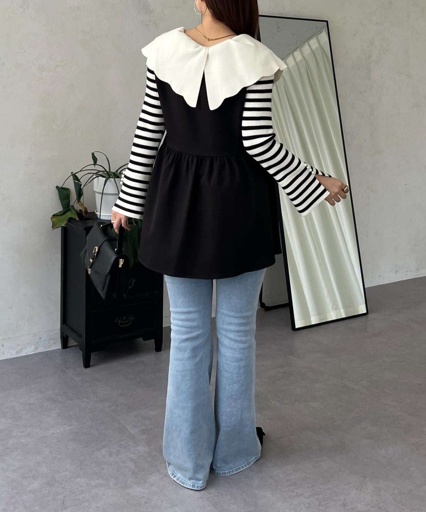 荷葉邊領針織上衣