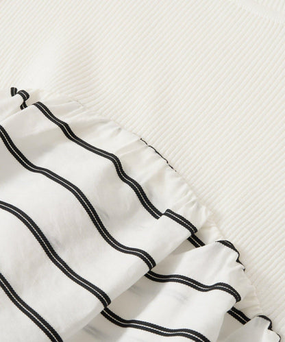 一件穿出時尚感針織拼接提花條紋