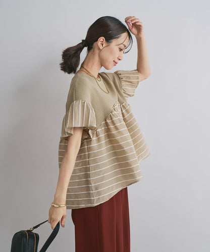 一件穿出時尚感針織拼接提花條紋