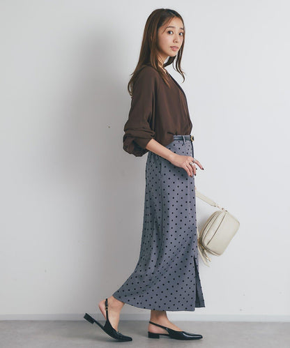《オンオフ兼用・大人な上品スタイル》雪紡襯衫