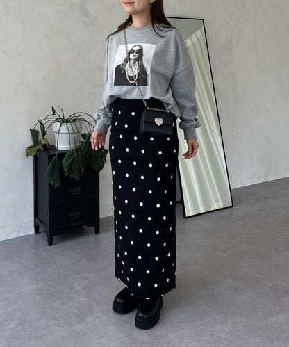 珍珠項鍊照片印花衛衣