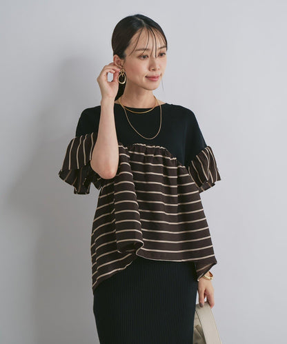 一件穿出時尚感針織拼接提花條紋