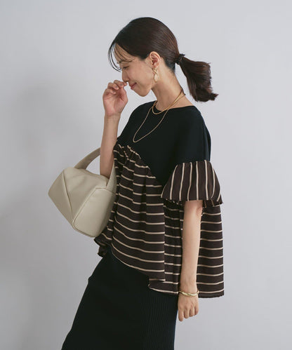 一件穿出時尚感針織拼接提花條紋
